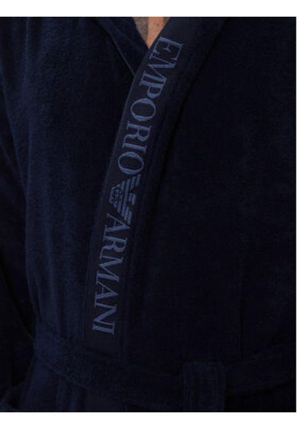 Emporio Armani Underwear Szlafrok EM002255 AF14986 UB102 Granatowy. Kolor: niebieski. Materiał: bawełna