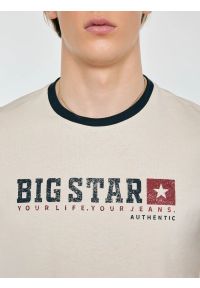 Big-Star - Koszulka męska z linii Authentic z logo BIG STAR perłowa Summet 103. Kolor: kremowy. Materiał: bawełna #3