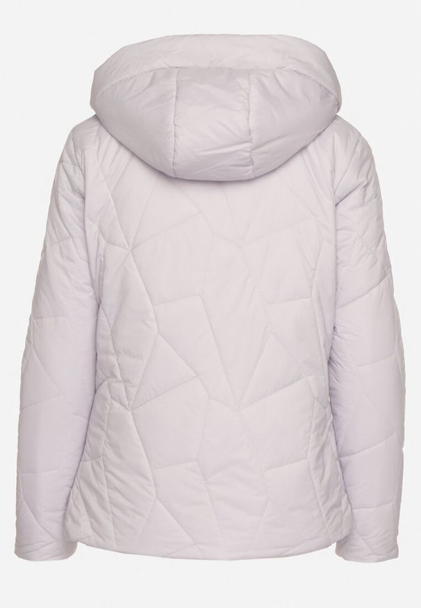 Born2be - Jasnofioletowa Pikowana Kurtka Przejściowa z Odpinanym Kapturem Ninorwena. Okazja: na co dzień. Kolor: fioletowy. Styl: casual, klasyczny, elegancki