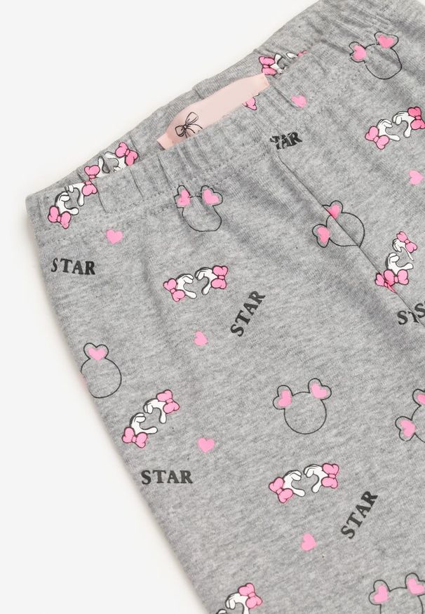 Born2be - Jasnoszare Legginsy Castosi. Kolor: szary. Materiał: dzianina, bawełna. Wzór: nadruk, napisy, aplikacja. Sezon: lato