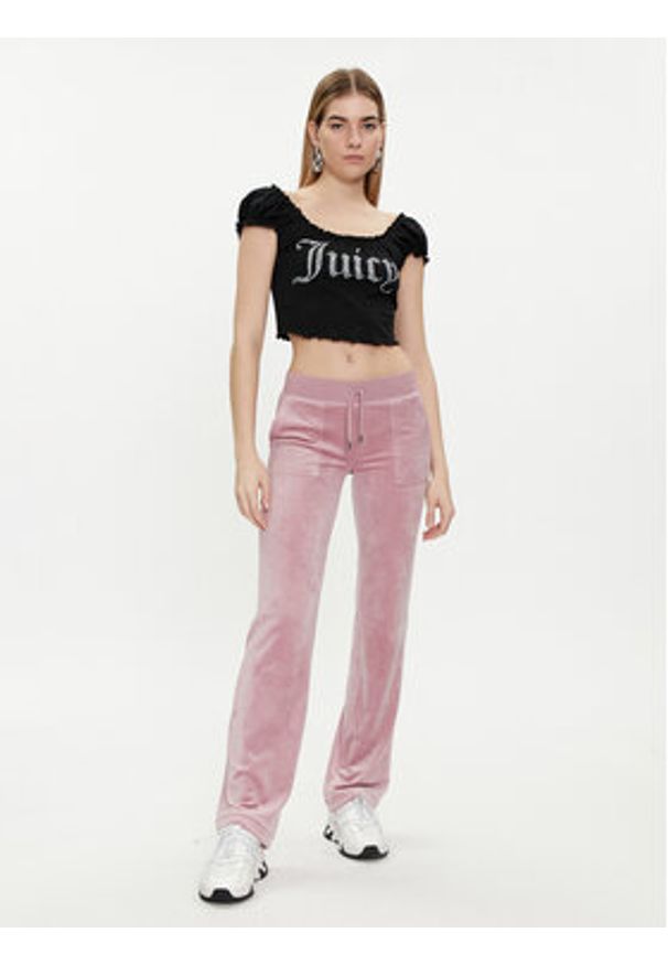 Juicy Couture Bluzka Brodie JCWCT23309 Czarny Regular Fit. Kolor: czarny. Materiał: bawełna