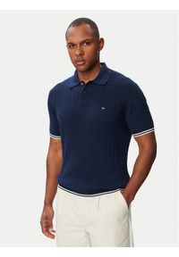 TOMMY HILFIGER - Tommy Hilfiger Polo MW0MW40701 Granatowy Regular Fit. Typ kołnierza: polo. Kolor: niebieski. Materiał: bawełna #1