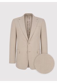 Pako Lorente - PAKO LORENTE – Beżowa marynarka męska. Kolor: szary, brązowy, beżowy. Materiał: wiskoza, poliester, elastan. Sezon: jesień #9