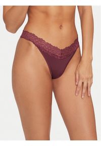 Calvin Klein Underwear Stringi 000QF7838E Bordowy. Kolor: czerwony. Materiał: syntetyk