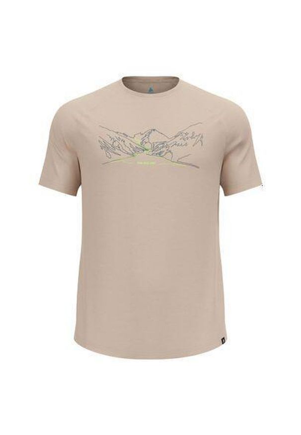 Odlo - Koszulka z krótkim rękawem męska ODLO Ascent PW 130 Run. Bike. Hike. T-Shirt. Kolor: beżowy, szary. Długość rękawa: krótki rękaw. Długość: krótkie. Sport: bieganie