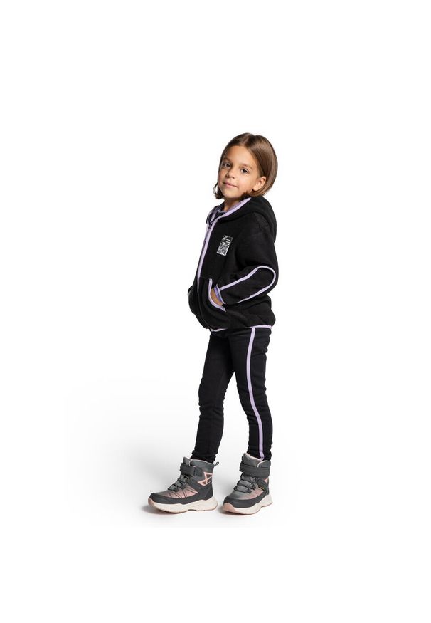 Legginsy dziecięce turystyczne ocieplane Lemon Explore ZL4 czarne. Kolor: czarny. Materiał: elastan, poliester, bawełna. Długość: długie. Sezon: zima. Styl: sportowy
