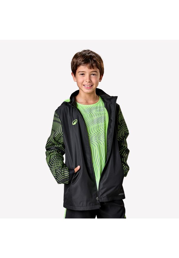 KIPSTA - Kurtka przeciwdeszczowa dla dzieci Kipsta Viralto Wavy. Materiał: poliester, materiał. Sport: piłka nożna
