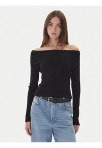 Kontatto Sweter 3M0813C Czarny Regular Fit. Kolor: czarny. Materiał: syntetyk, wiskoza #1