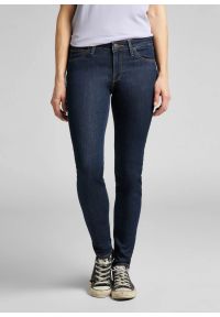 Lee - LEE DAMSKIE SPODNIE JEANSOWE LEE SCARLETT SOLID BLUE 112145236