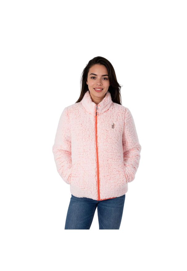 Aulp - Bluza polarowa damska CMP CAIRO ciepła elastyczna komfortowa. Kolor: czerwony, wielokolorowy, różowy. Materiał: polar. Sport: turystyka piesza