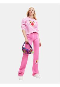 Desigual Bluza 23SWSK40 Różowy Regular Fit. Kolor: różowy. Materiał: bawełna #3