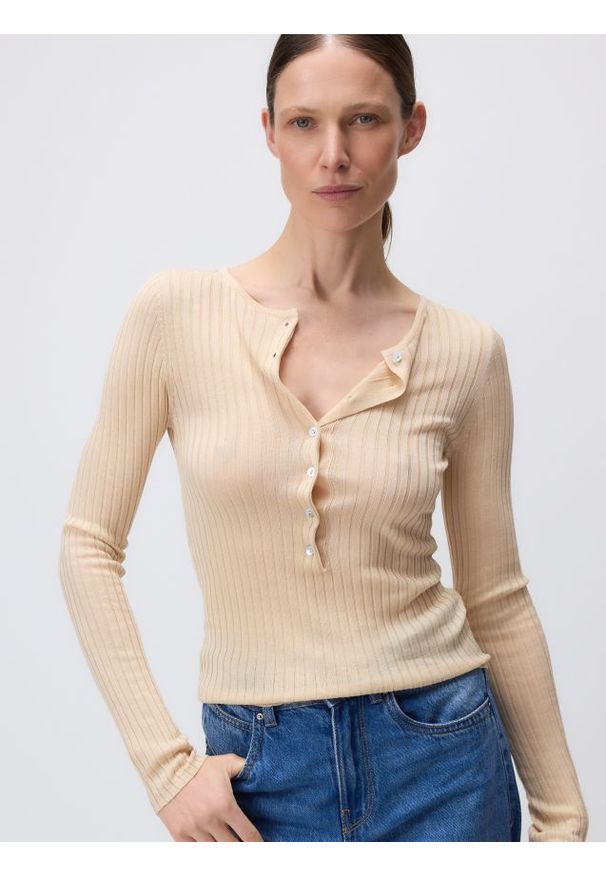 Reserved - Sweter z lyocellu - Inny. Materiał: dzianina