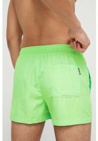 Calvin Klein szorty kąpielowe kolor zielony. Kolor: zielony. Materiał: tkanina, poliester, materiał. Wzór: nadruk #2