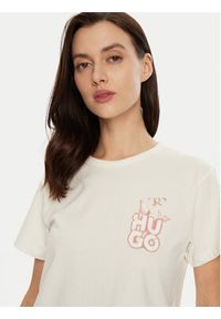 Hugo - HUGO T-Shirt Destrel_1 50534246 Écru Regular Fit. Materiał: bawełna