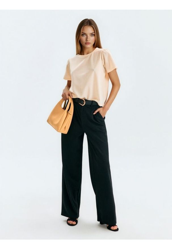 Sinsay - Eleganckie klasyczne spodnie z domieszką wiskozy - czarny. Kolor: czarny. Materiał: wiskoza. Styl: elegancki, klasyczny