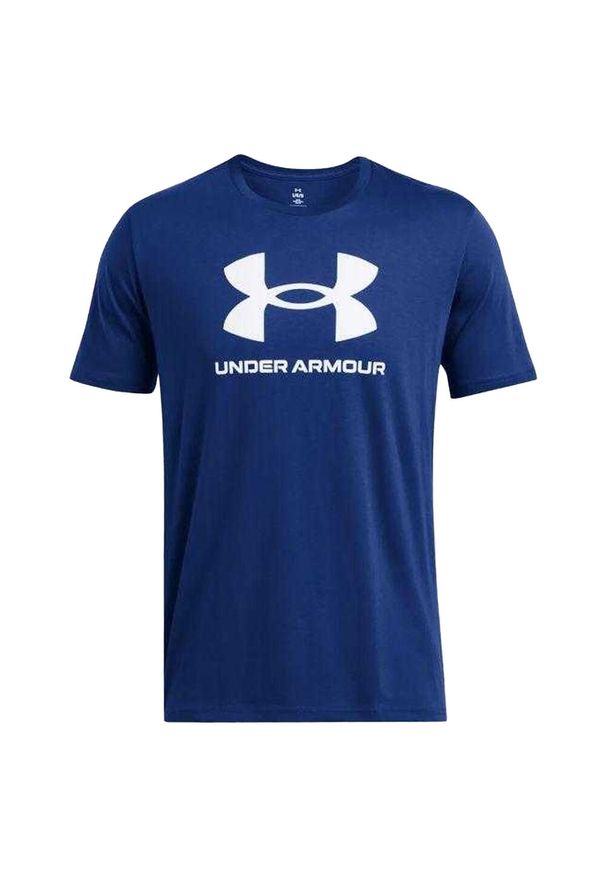 Under Armour - T-shirt Męski Logo. Kolor: niebieski. Sport: turystyka piesza