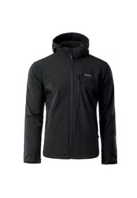 Kurtka męska Softshell Elbrus Iver - czarna, Rozmiar XL. Typ kołnierza: kołnierzyk stójkowy. Kolor: czarny. Materiał: softshell. Sport: wspinaczka #1