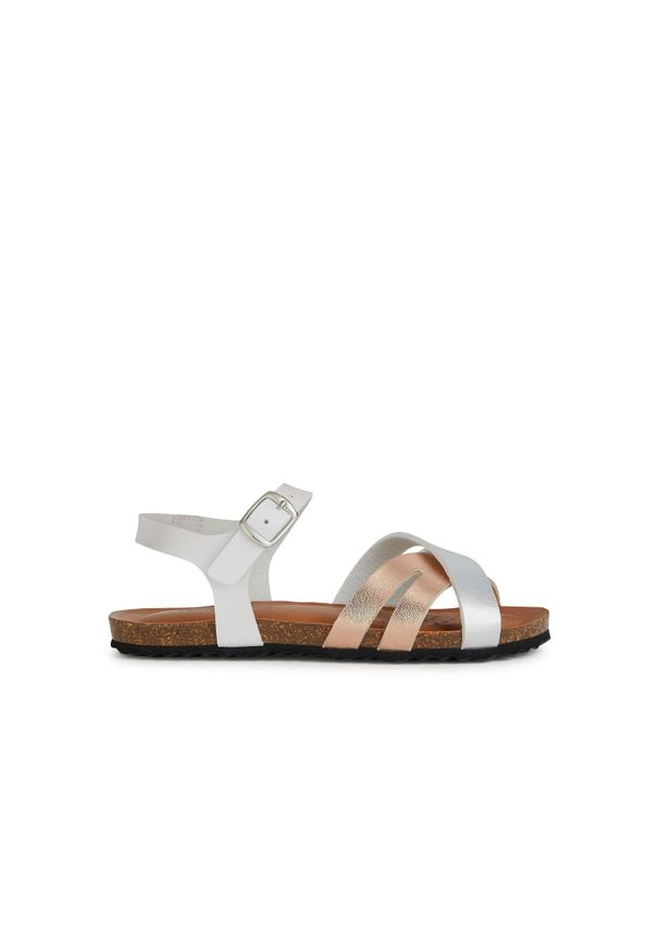 Sandały dla dziewcząt Geox Chilene. Kolor: różowy, wielokolorowy, biały. Materiał: syntetyk, tkanina. Sezon: lato