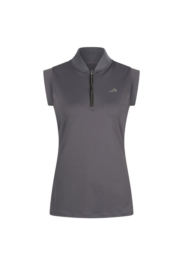 EURO-STAR - Damska koszulka jeździecka bez rękawów z zamkiem błyskawicznym Euro-Star Ramona. Kolor: szary. Długość rękawa: bez rękawów