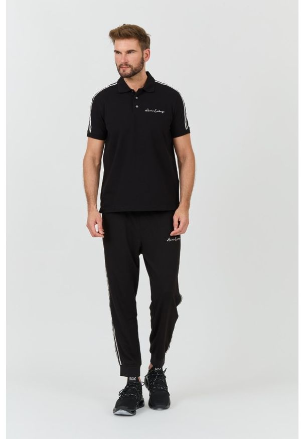 Armani Exchange - ARMANI EXCHANGE Czarne polo. Typ kołnierza: polo. Kolor: czarny
