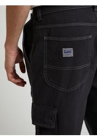 Lee - MĘSKIE SPODNIE MATERIAŁOWE LEE CARGO PANT WASHED BLACK 112333668. Materiał: materiał