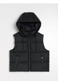 Sinsay - Kamizelka z kapturem - czarny. Typ kołnierza: kaptur. Kolor: czarny #1