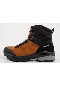Buty sportowe trekkingowe męskie Aku Adapta Gore-tex wygodne. Kolor: czarny, brązowy, wielokolorowy. Materiał: materiał, skóra. Szerokość cholewki: normalna. Technologia: Gore-Tex