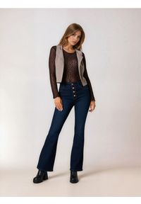 Sinsay - Spodnie jeansowe flare - niebieski. Kolor: niebieski