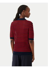 TOMMY HILFIGER - Tommy Hilfiger Polo Pointelle WW0WW50060 Czerwony Regular Fit. Typ kołnierza: polo. Kolor: czerwony. Materiał: syntetyk #2