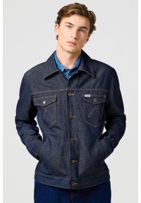 Wrangler - MESKA KURTKA WRANGLER REGULAR JACKET RINSED NIGHT 112362391. Okazja: na co dzień. Typ kołnierza: kaptur. Materiał: bawełna, jeans, materiał. Sezon: lato. Styl: casual, elegancki, klasyczny #1
