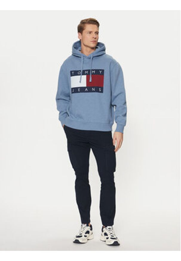 Tommy Jeans Bluza Flag DM0DM21174 Niebieski Regular Fit. Kolor: niebieski. Materiał: bawełna