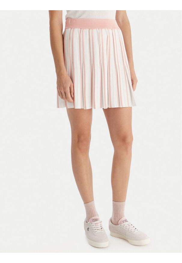 Guess Spódnica plisowana V5GD00 Z3D60 Biały Regular Fit. Kolor: biały. Materiał: wiskoza