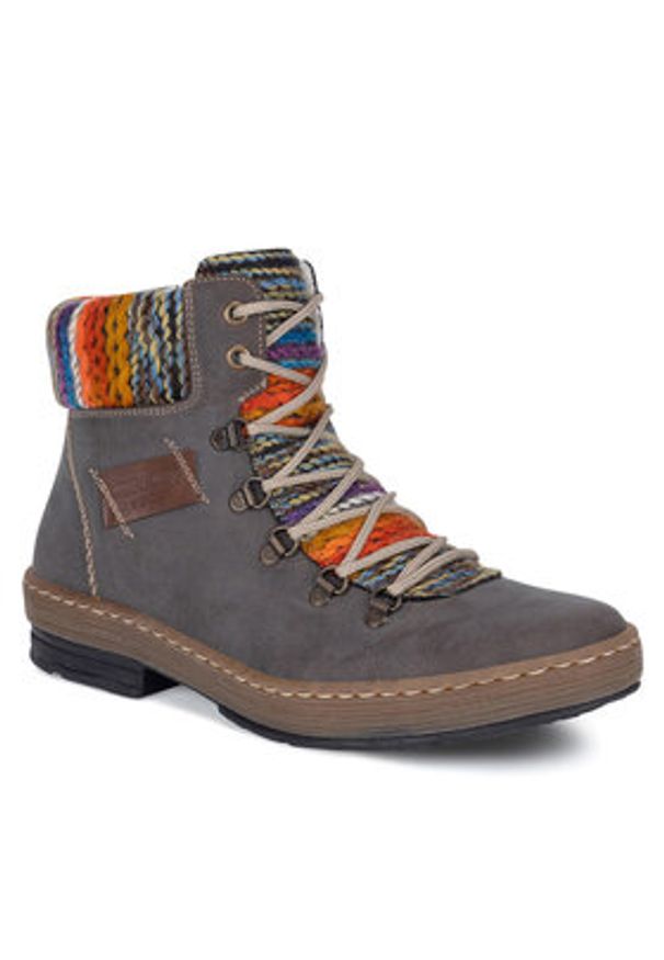 Rieker Trzewiki Z6743-45 Szary. Kolor: szary. Materiał: materiał