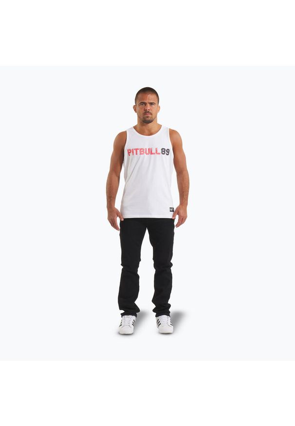 PITBULL - Tank Top męski Pitbull Dog 89. Kolor: biały