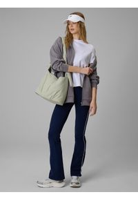 4f - 4F T-shirt regular gładki damski - biały M. Okazja: na co dzień. Kolor: biały. Materiał: materiał. Długość rękawa: krótki rękaw. Długość: krótkie. Wzór: gładki. Styl: casual, klasyczny #2