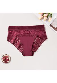 Intica - Figi z koronkowym pasem na co dzień i okazje Trautlind. Kolor: czerwony. Materiał: koronka. Wzór: koronka
