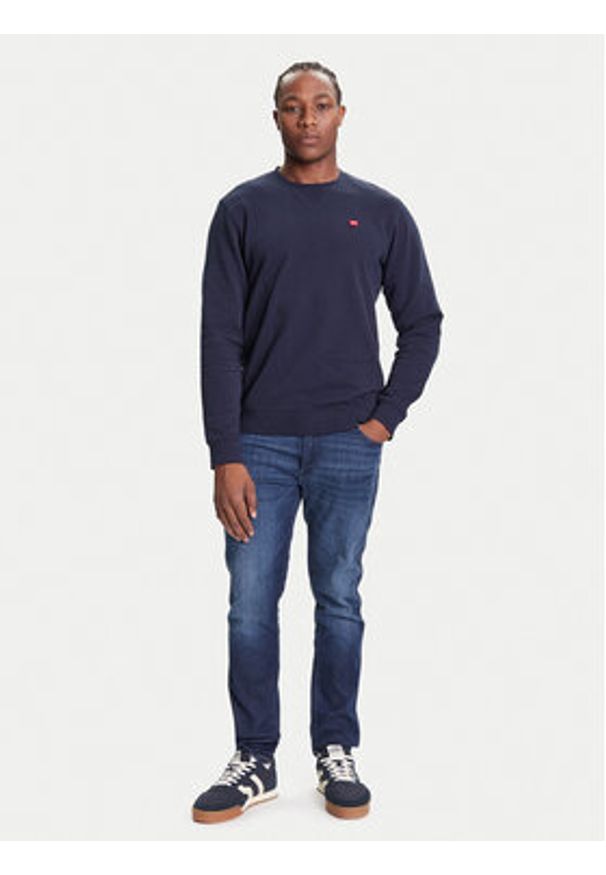 Wrangler Bluza Sign Off 112350534 Granatowy Regular Fit. Kolor: niebieski. Materiał: bawełna