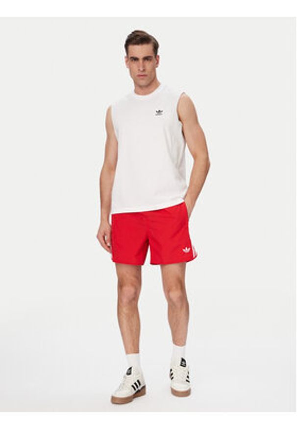 Adidas - adidas Tank top Trefoil Essentials KE3396 Biały Regular Fit. Kolor: biały. Materiał: bawełna