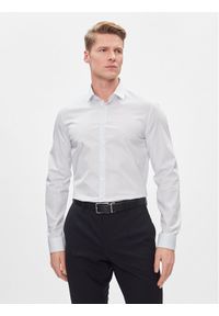 Calvin Klein Koszula K10K112311 Biały Slim Fit. Kolor: biały. Materiał: bawełna