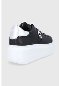 Karl Lagerfeld Buty skórzane KL63530.000 kolor czarny na platformie. Nosek buta: okrągły. Zapięcie: sznurówki. Kolor: czarny. Materiał: skóra. Obcas: na platformie #4