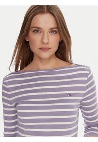 TOMMY HILFIGER - Tommy Hilfiger Bluzka WW0WW40589 Fioletowy Regular Fit. Kolor: fioletowy. Materiał: bawełna