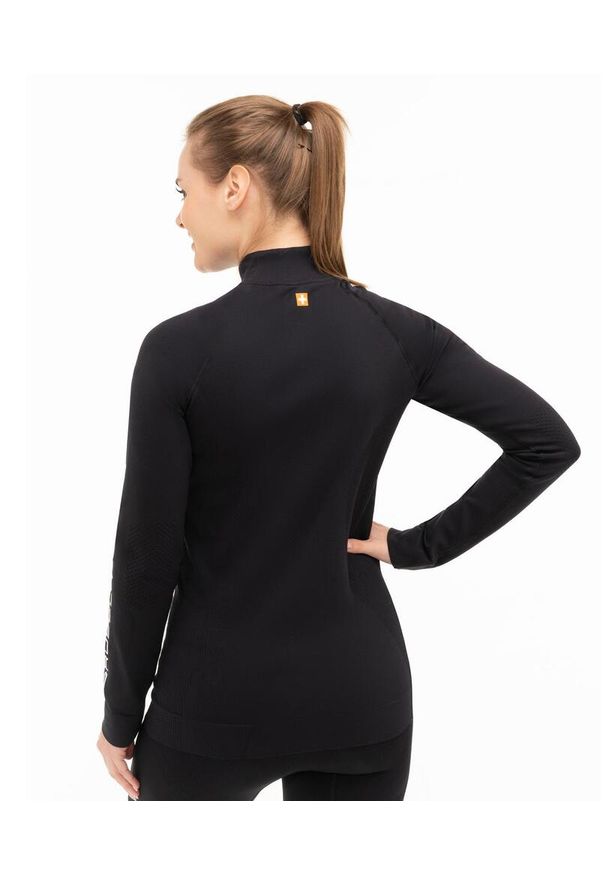 Bluza dresowa termoaktywna rozpinana damska Brubeck Athletic. Kolor: czarny. Materiał: poliester, poliamid, elastan. Sport: kolarstwo, bieganie