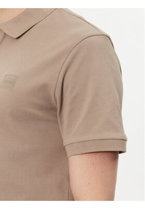 BOSS - Boss Polo Passenger 50507803 Brązowy Slim Fit. Typ kołnierza: polo. Kolor: brązowy. Materiał: bawełna