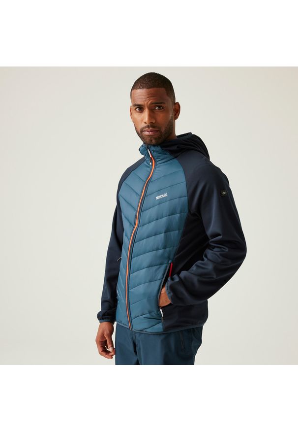 Regatta - Męska kurtka turystyczna hybrydowa Andreson VIII. Kolor: niebieski. Materiał: puch. Sport: turystyka piesza