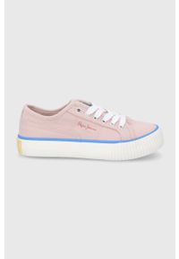 Pepe Jeans tenisówki dziecięce Ottis kolor różowy. Nosek buta: okrągły. Zapięcie: sznurówki. Kolor: różowy. Materiał: guma