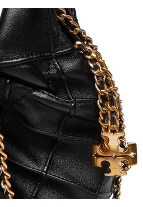 Tory Burch Torebka Mini Fleming 162451 Czarny. Kolor: czarny. Materiał: skórzane