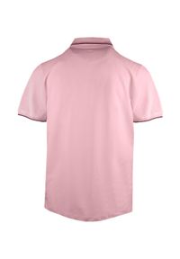Koszulka Polo - Męska - Pako Jeans - Różowa, Kryte Guziki. Okazja: na co dzień. Typ kołnierza: polo. Kolor: różowy. Materiał: bawełna. Styl: casual
