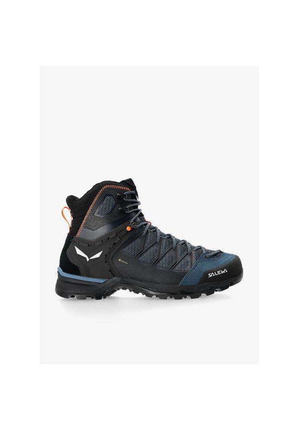 Buty trekkingowe wysokie Salewa Mountain Trainer Lite Mid GTX. Wysokość cholewki: za kostkę. Zapięcie: sznurówki. Kolor: niebieski. Materiał: syntetyk, tkanina, materiał. Szerokość cholewki: normalna. Sport: turystyka piesza
