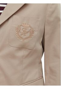 TOMMY HILFIGER - Tommy Hilfiger Marynarka WW0WW47179 Beżowy Slim Fit. Kolor: beżowy. Materiał: bawełna #3