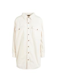 Damska sztruksowa koszula Urban Classics (GT). Kolor: biały. Materiał: sztruks. Długość: długie. Styl: elegancki #1